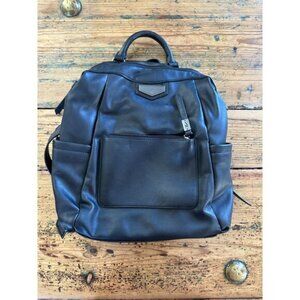 Simply Vera Vera Wang Black Vegan Leather Backpack Travel Bag Top Handle